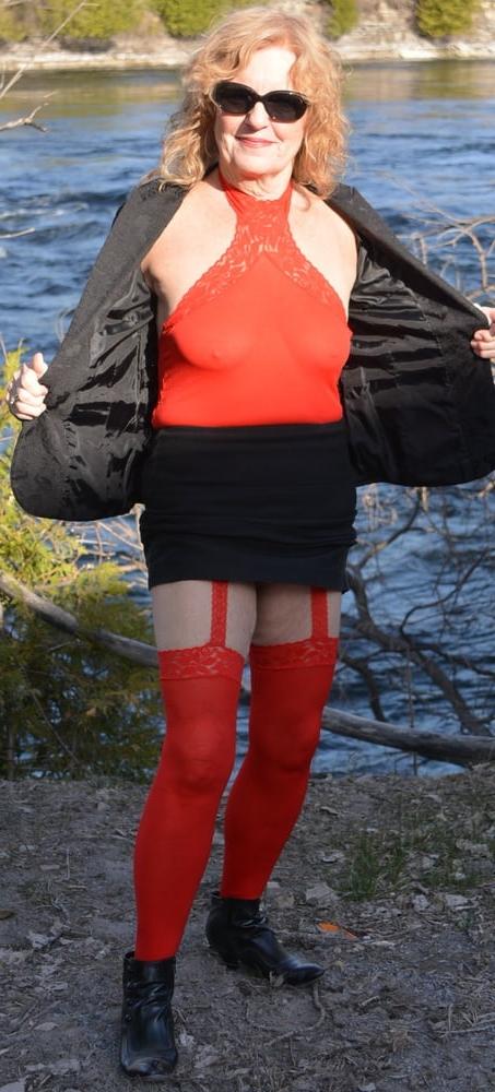 25P Red Sheer Garter Dress #2