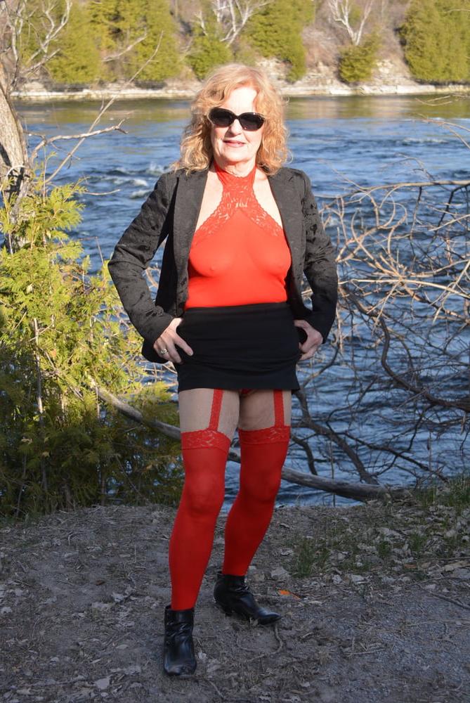 25P Red Sheer Garter Dress #2