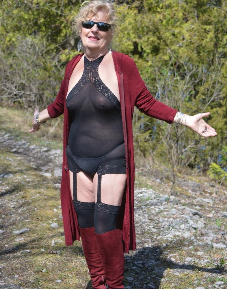 25P Black Stretched Dress with nylons #2