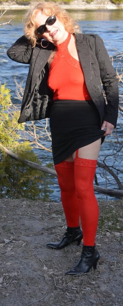 22P Red Sheer Garter Dress #2