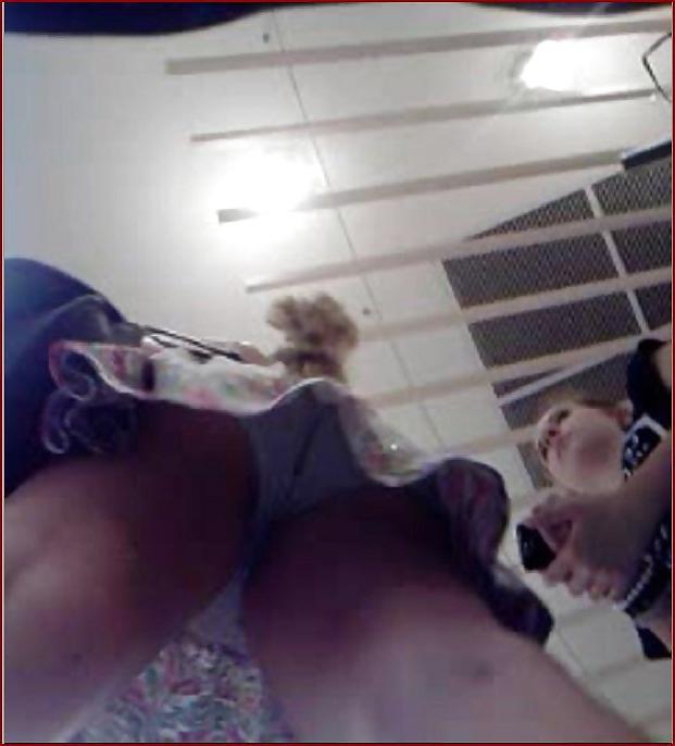 9P Upskirt sweet blondi with little ass