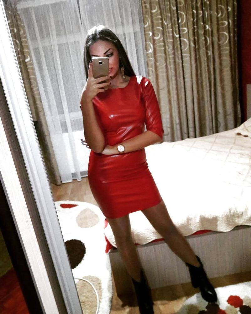 25P Red Leather Dress 3 - by Redbull18