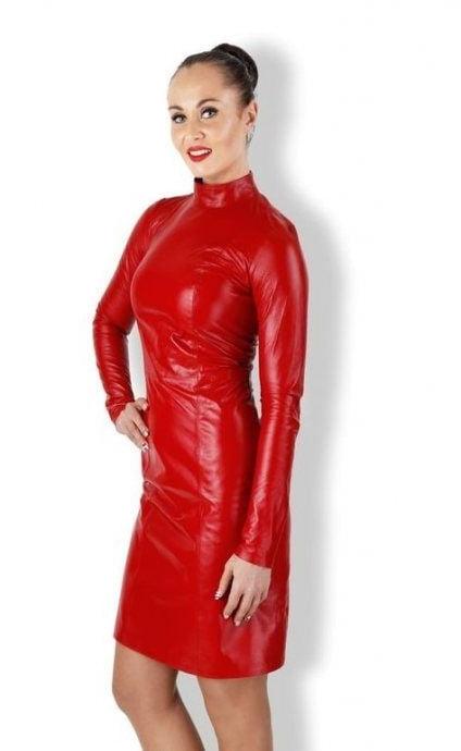 25P Red Leather Dress 3 - by Redbull18