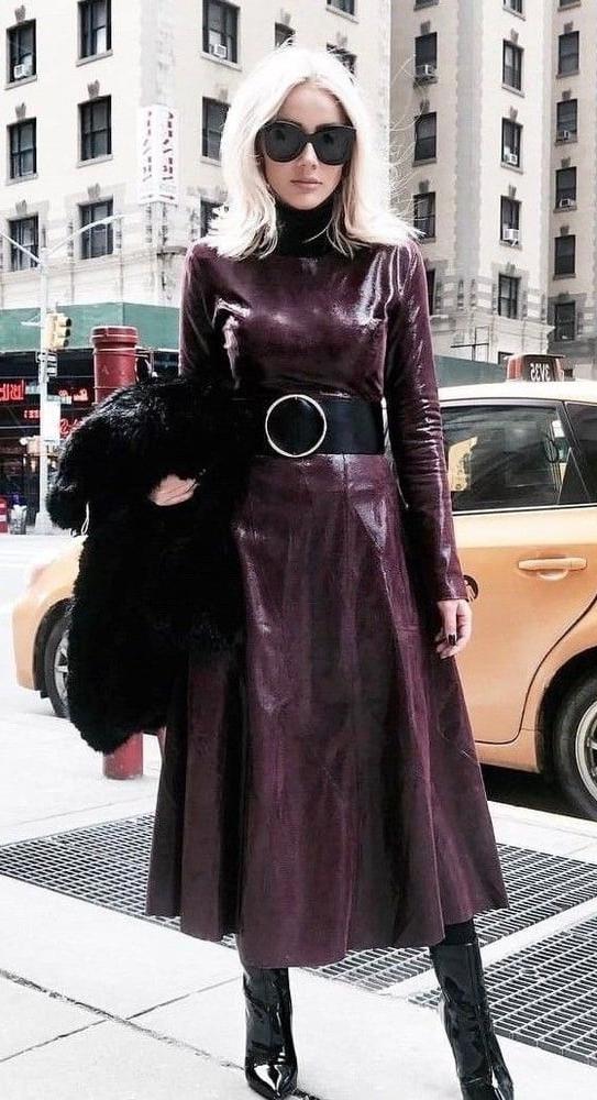 25P Red Leather Dress 3 - by Redbull18