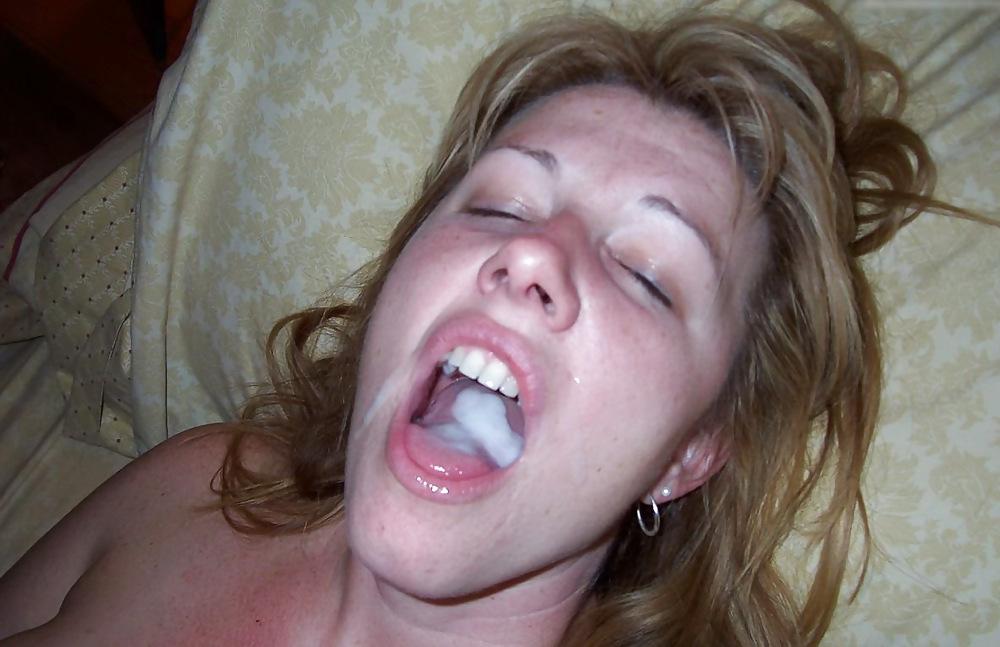 4P Blond wife Nikk has mouth full of spunk