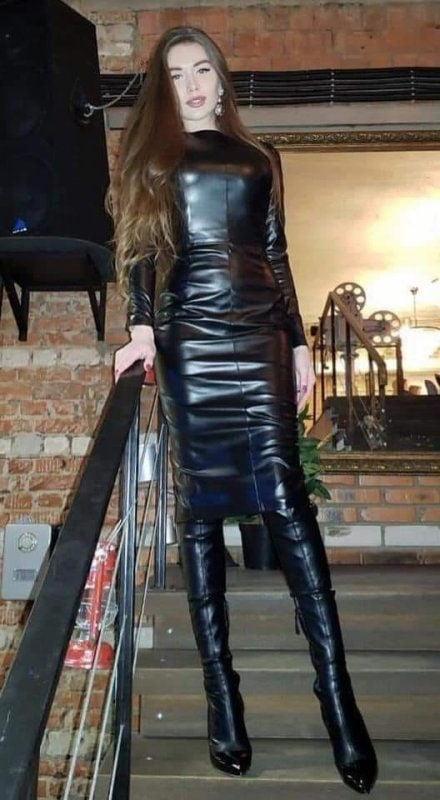 25P Black Leather Dress 4 - by Redbull18