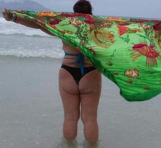 9P My MIL 55 yo at the beach on holiday