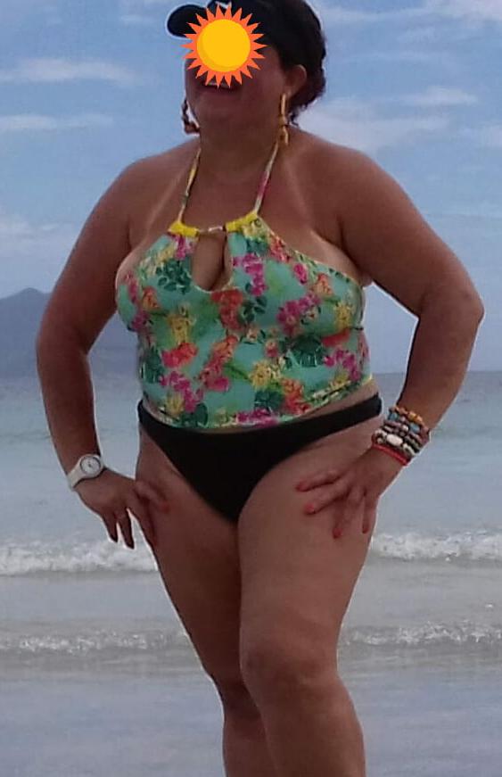 9P My MIL 55 yo at the beach on holiday