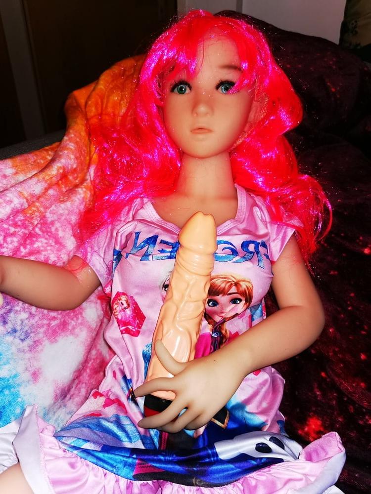 19P 100 CM WM Sex doll play  in Frozen dress
