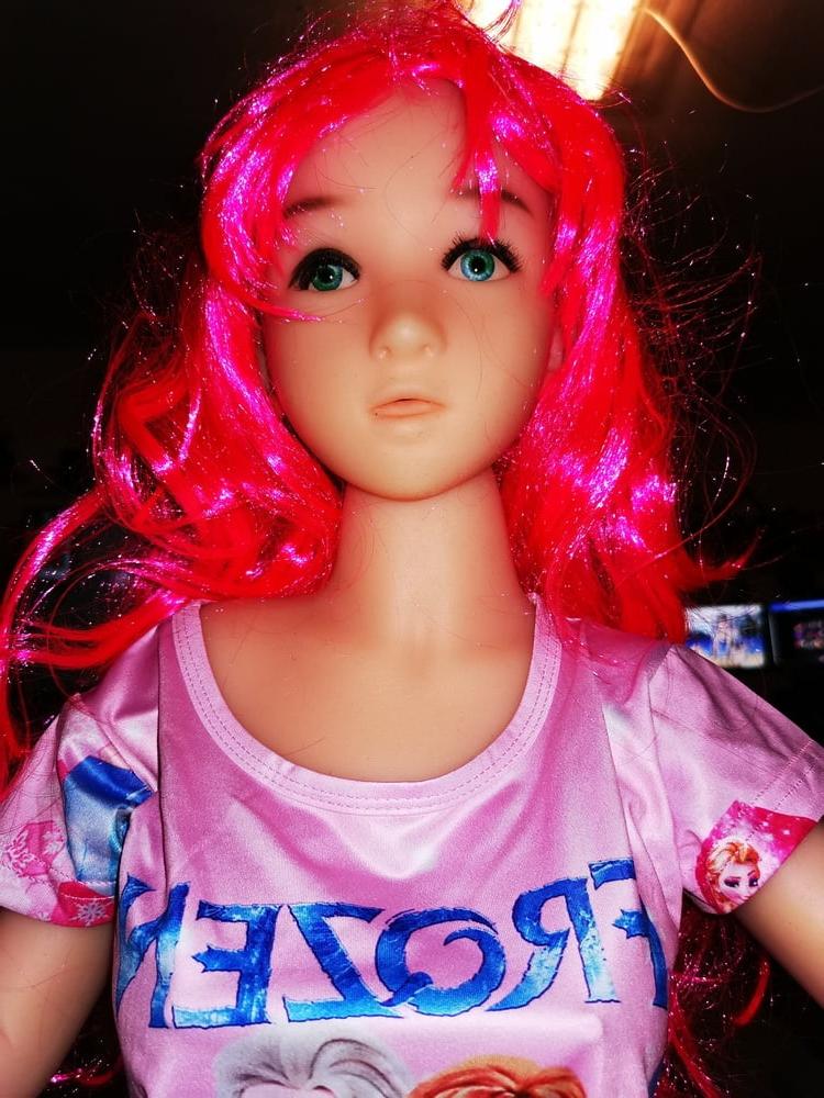 19P 100 CM WM Sex doll play  in Frozen dress