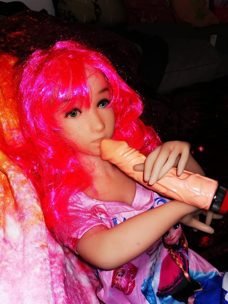 19P 100 CM WM Sex doll play  in Frozen dress