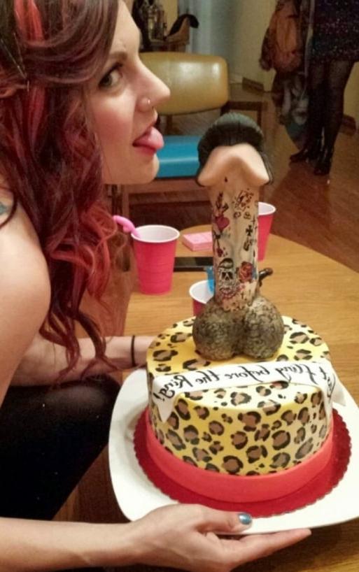 17P Cock eating sluts with Penis Cake from dick's bakery