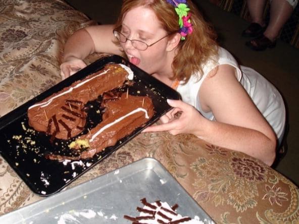 17P Cock eating sluts with Penis Cake from dick's bakery