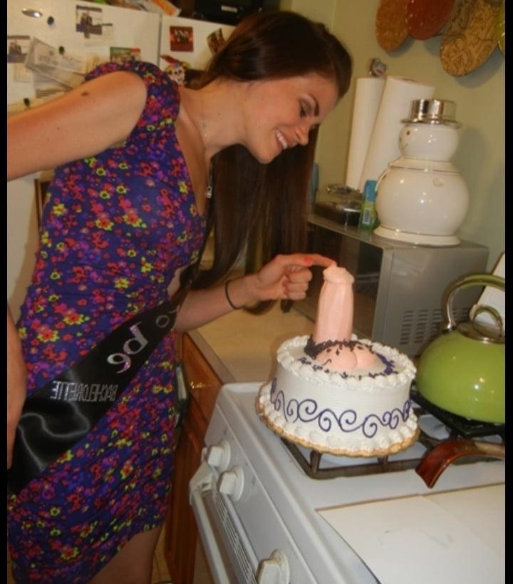 17P Cock eating sluts with Penis Cake from dick's bakery