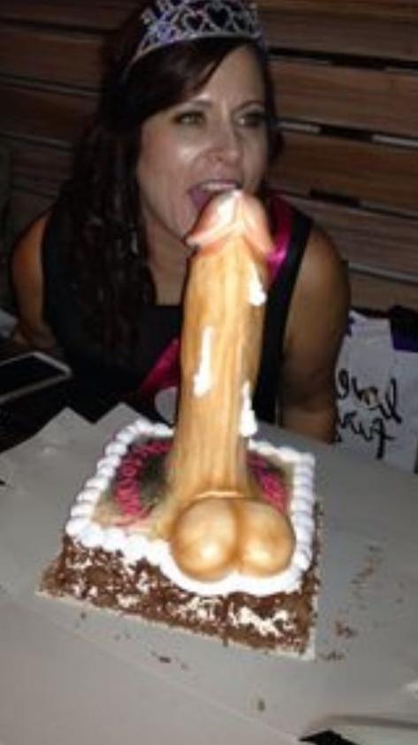 17P Cock eating sluts with Penis Cake from dick's bakery