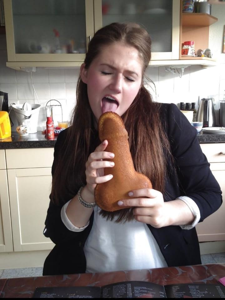 17P Cock eating sluts with Penis Cake from dick's bakery