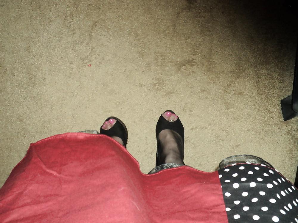 25P new dress and  other outfits and wedge heels and cage heels