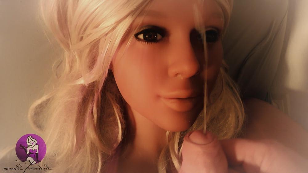 10P Hot Blonde Real Doll gets fantastic Facial