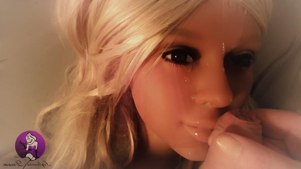 10P Hot Blonde Real Doll gets fantastic Facial