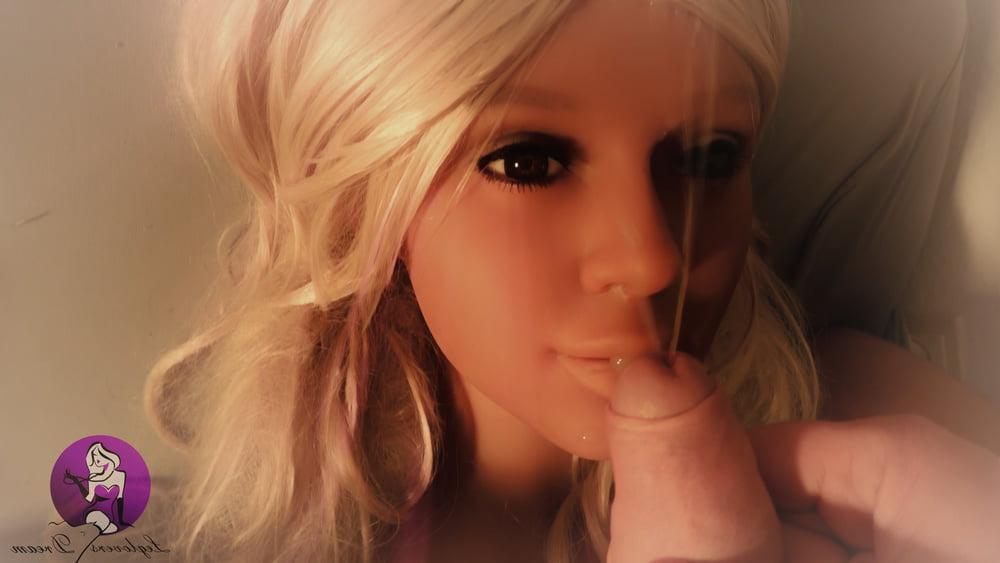 10P Hot Blonde Real Doll gets fantastic Facial