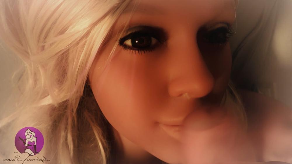 10P Hot Blonde Real Doll gets fantastic Facial