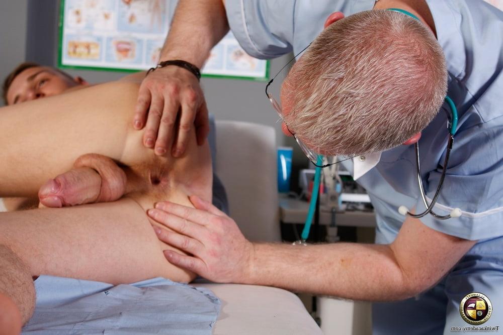 19P The doctor measures the boy's uncircumcised cock
