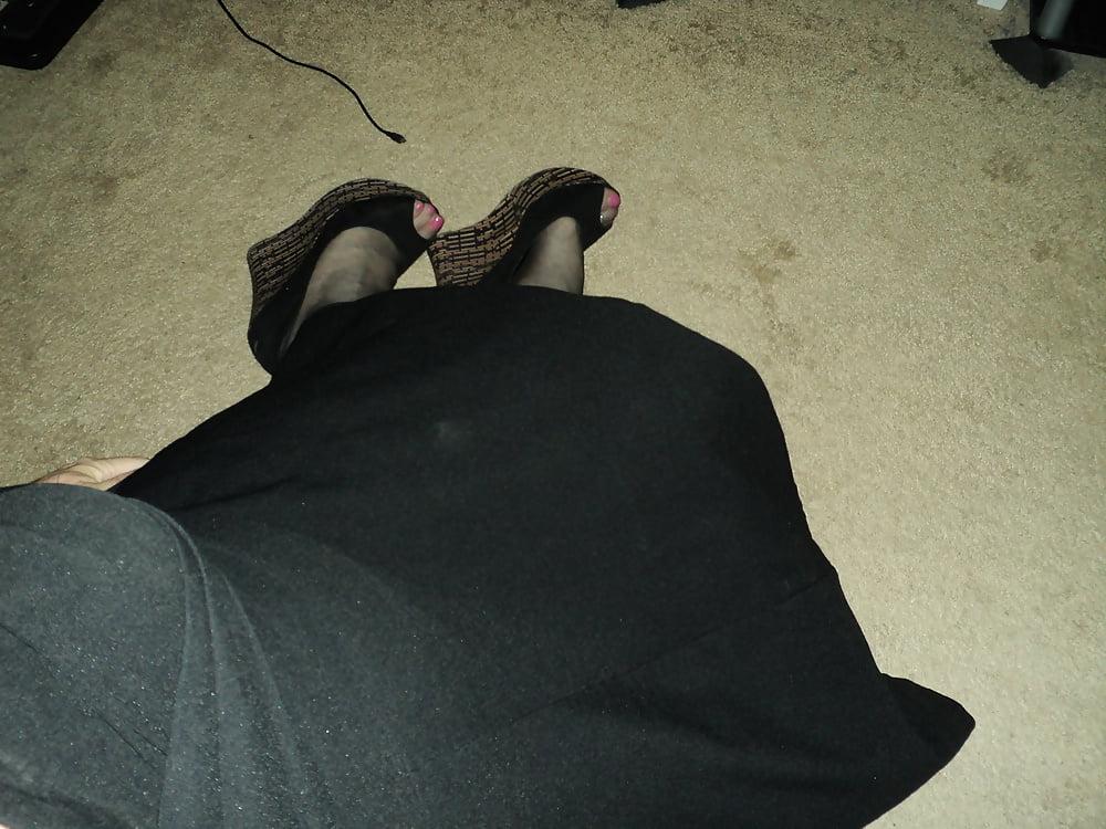 25P new dress and  other outfits and wedge heels and cage heels