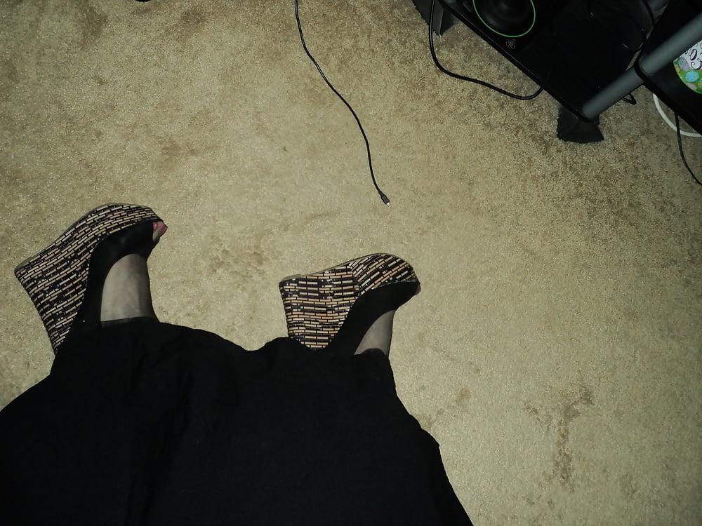 25P new dress and  other outfits and wedge heels and cage heels