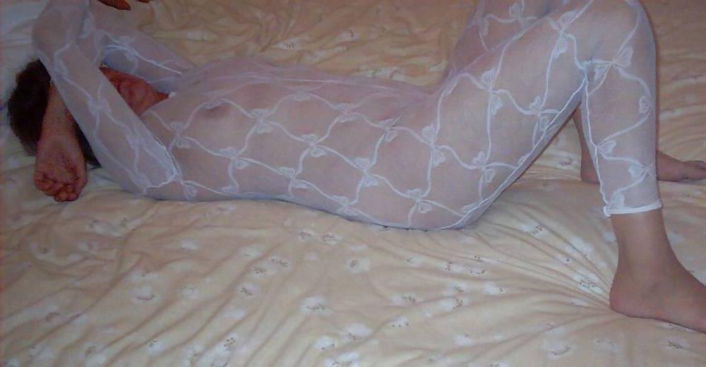 18P White bodystocking