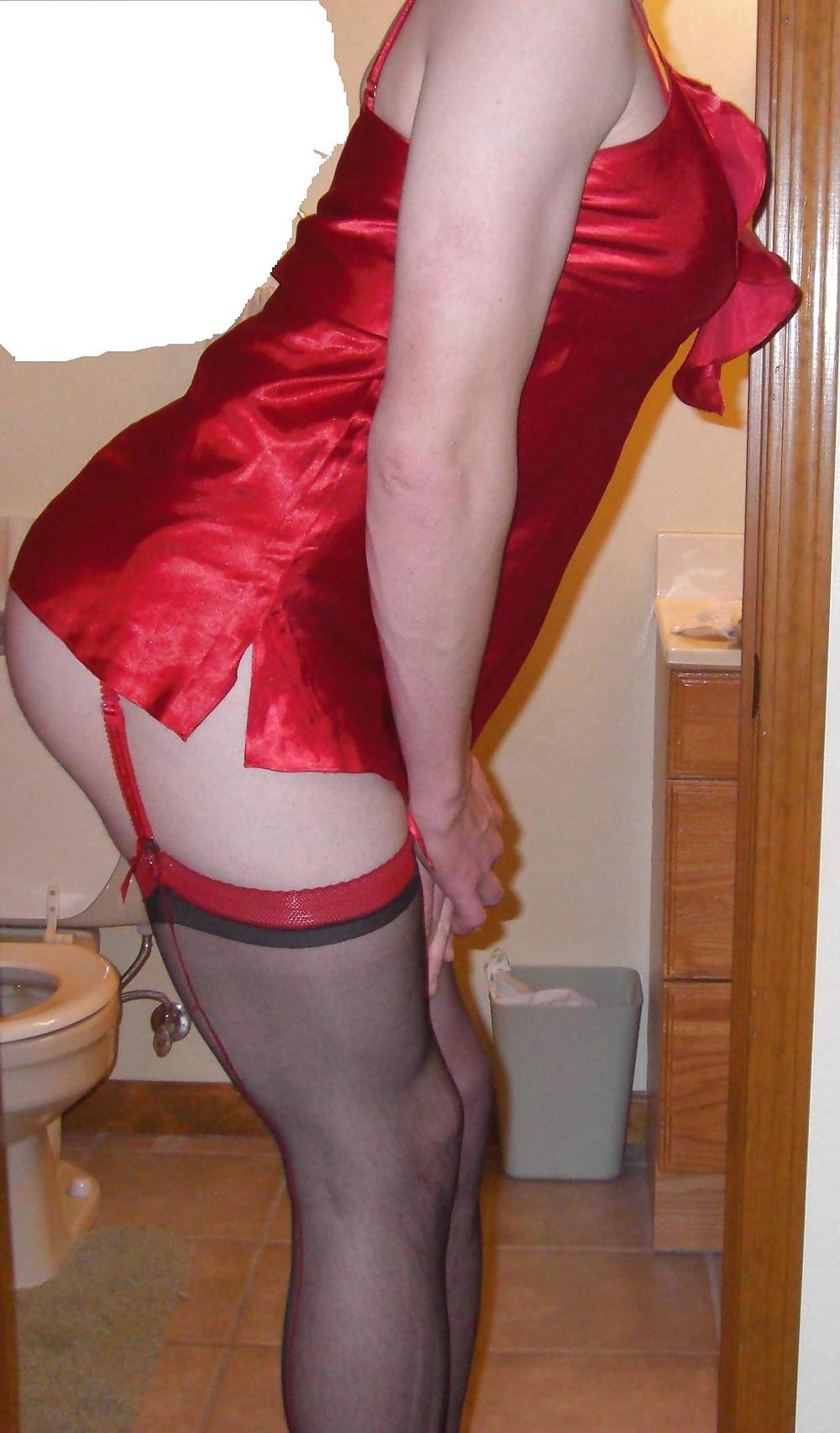 25P Red Satin Outfit 1