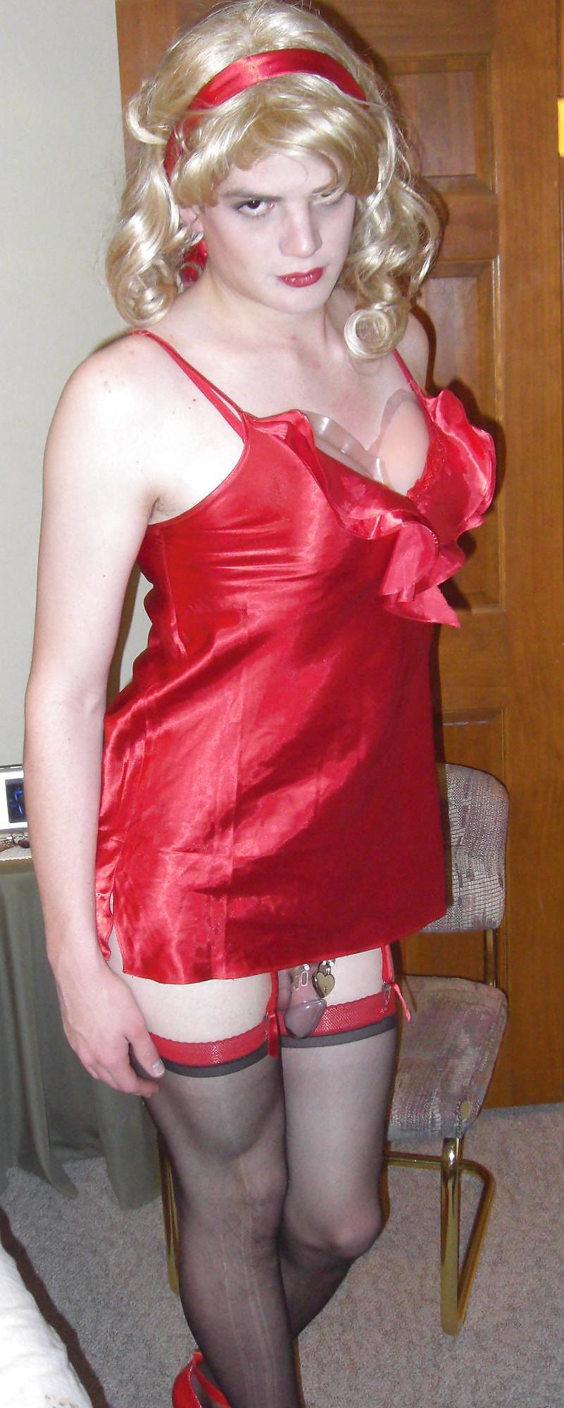25P Red Satin Outfit 1
