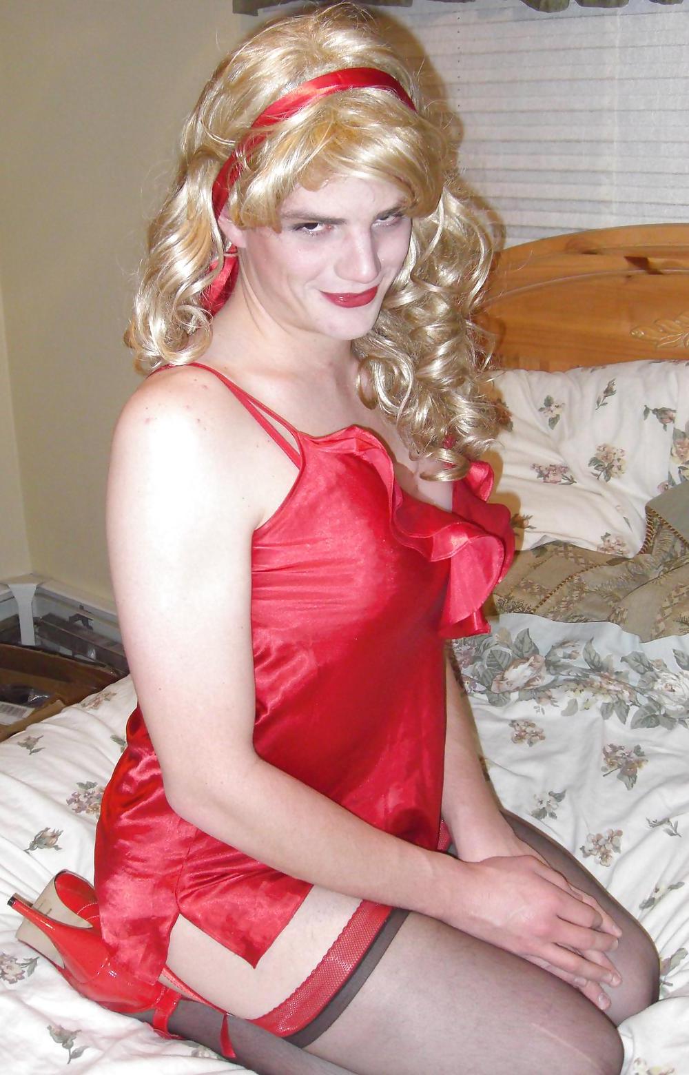 25P Red Satin Outfit 1