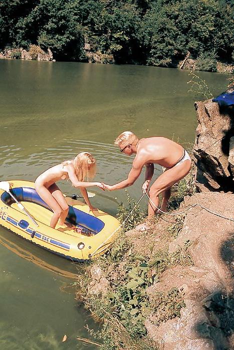 25P Blonde Debbie getting fucked by a guy by the lakeside