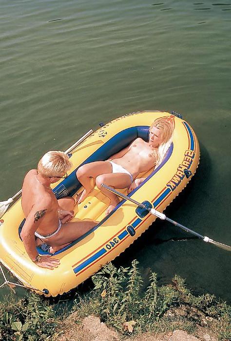 25P Blonde Debbie getting fucked by a guy by the lakeside