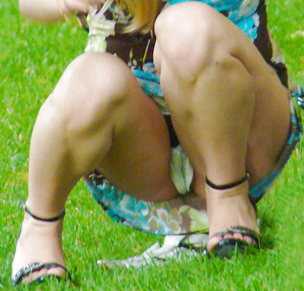 17P In The Streets 095 - Three Sexy Park Upskirts 