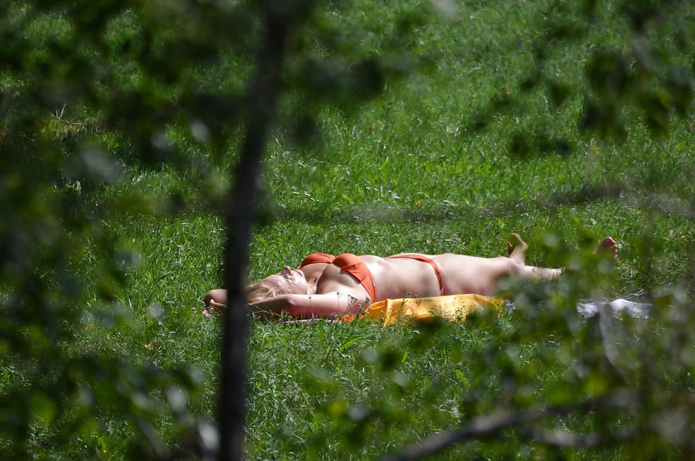 25P Milf to sunbathe in the park