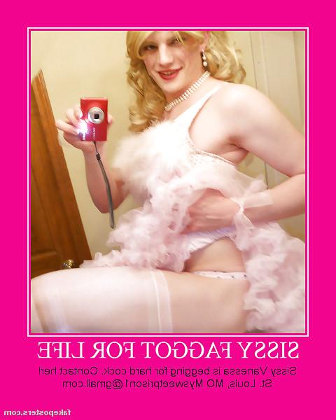 25P Sissy Faggot Vanessa Badges and Posters