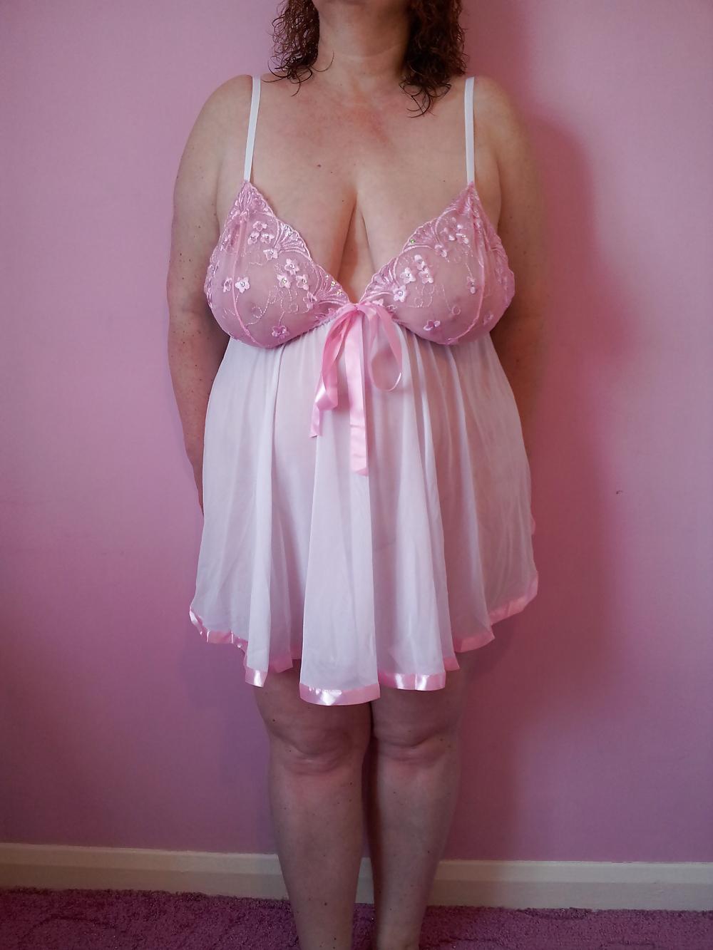 9P Pink and white baby doll nightie part 2