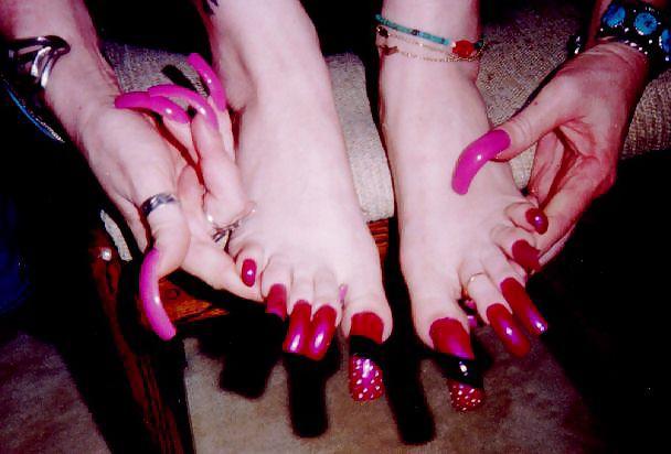 25P White chicks with long nails and long toenails Part 2