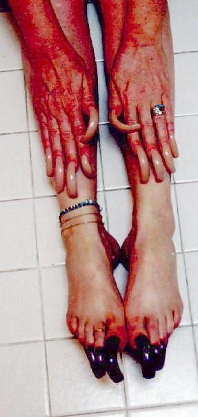 25P White chicks with long nails and long toenails Part 2