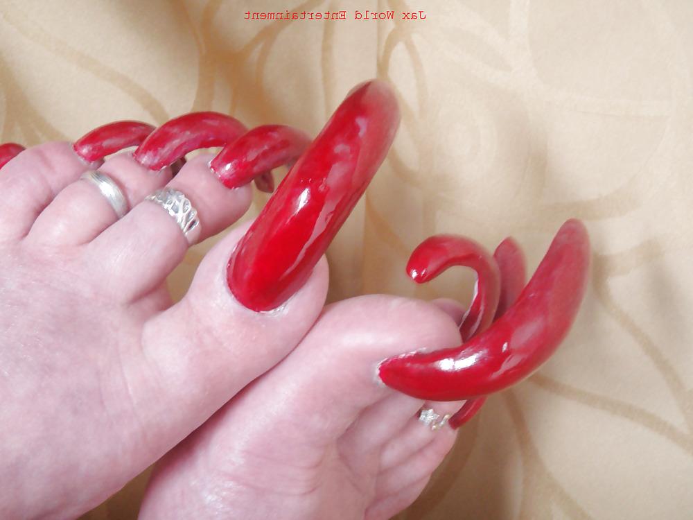 25P White chicks with long nails and long toenails Part 2