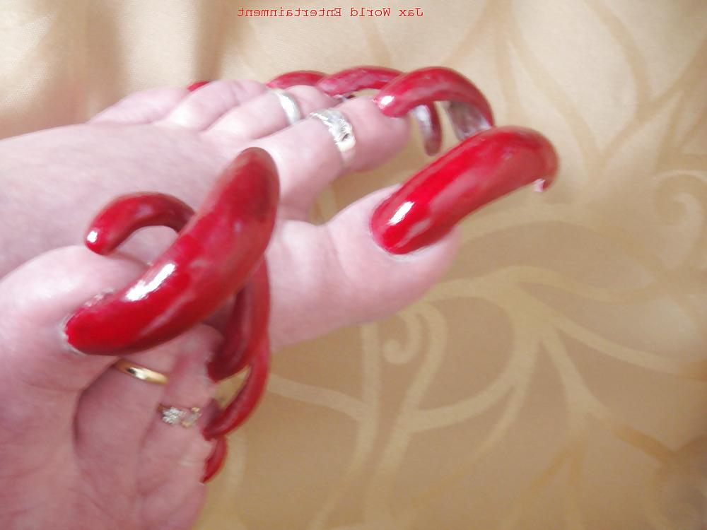 25P White chicks with long nails and long toenails Part 2
