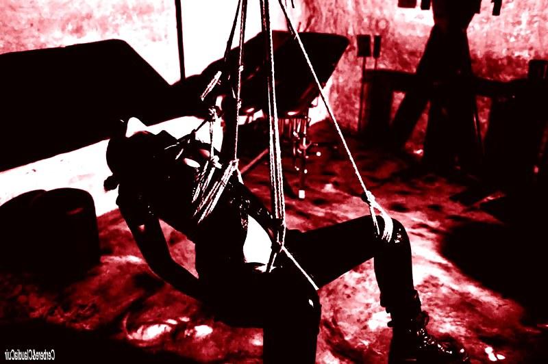 7P Hogtied bondage cerbere and claudiacuir
