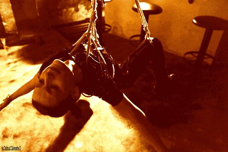 7P Hogtied bondage cerbere and claudiacuir