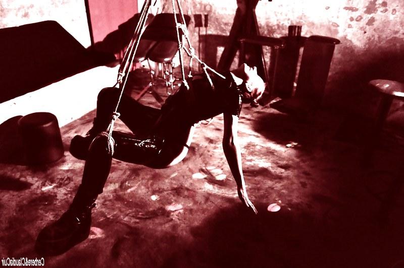 7P Hogtied bondage cerbere and claudiacuir
