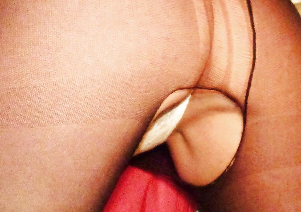 12P Home made panties, lingerie and fishnets.