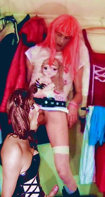 8P Cute shemale doing naughty stuff in her bedroom