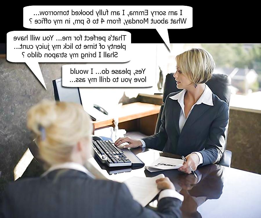 25P Office caption sluts. The final gallery.
