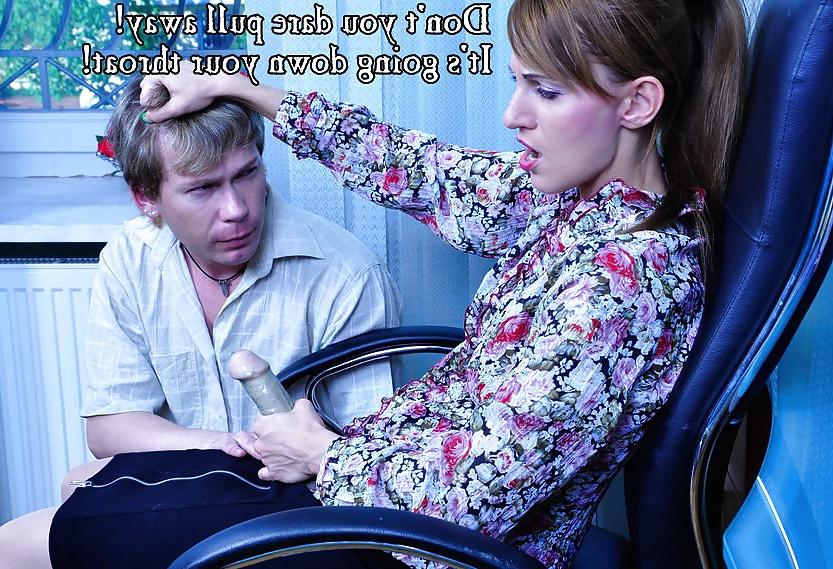 21P Caption Blackmail Strapon