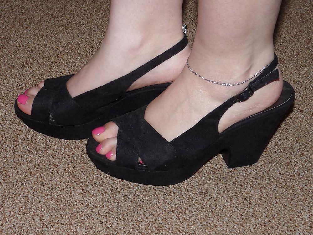 21P Wifes sandals wedges heels pink nails